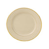 Progressive Pro. 6 1/2 Wide Rim, Ivory w/Gold Band Dinner Plate